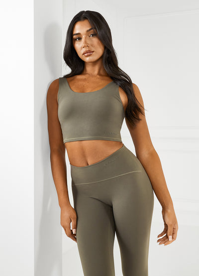 Gym King Peach Luxe Tank - Olive Luxe