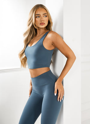 Gym King Peach Luxe Tank - Twilight Blue Luxe