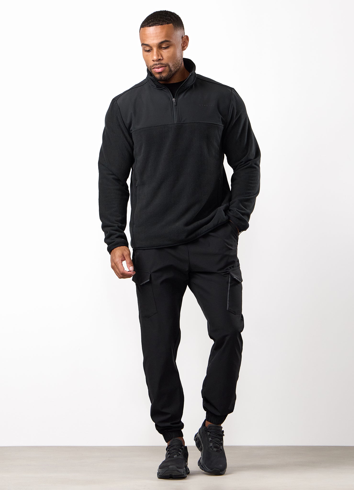 Gym King Linear 1/4 Zip Polar Fleece - Black