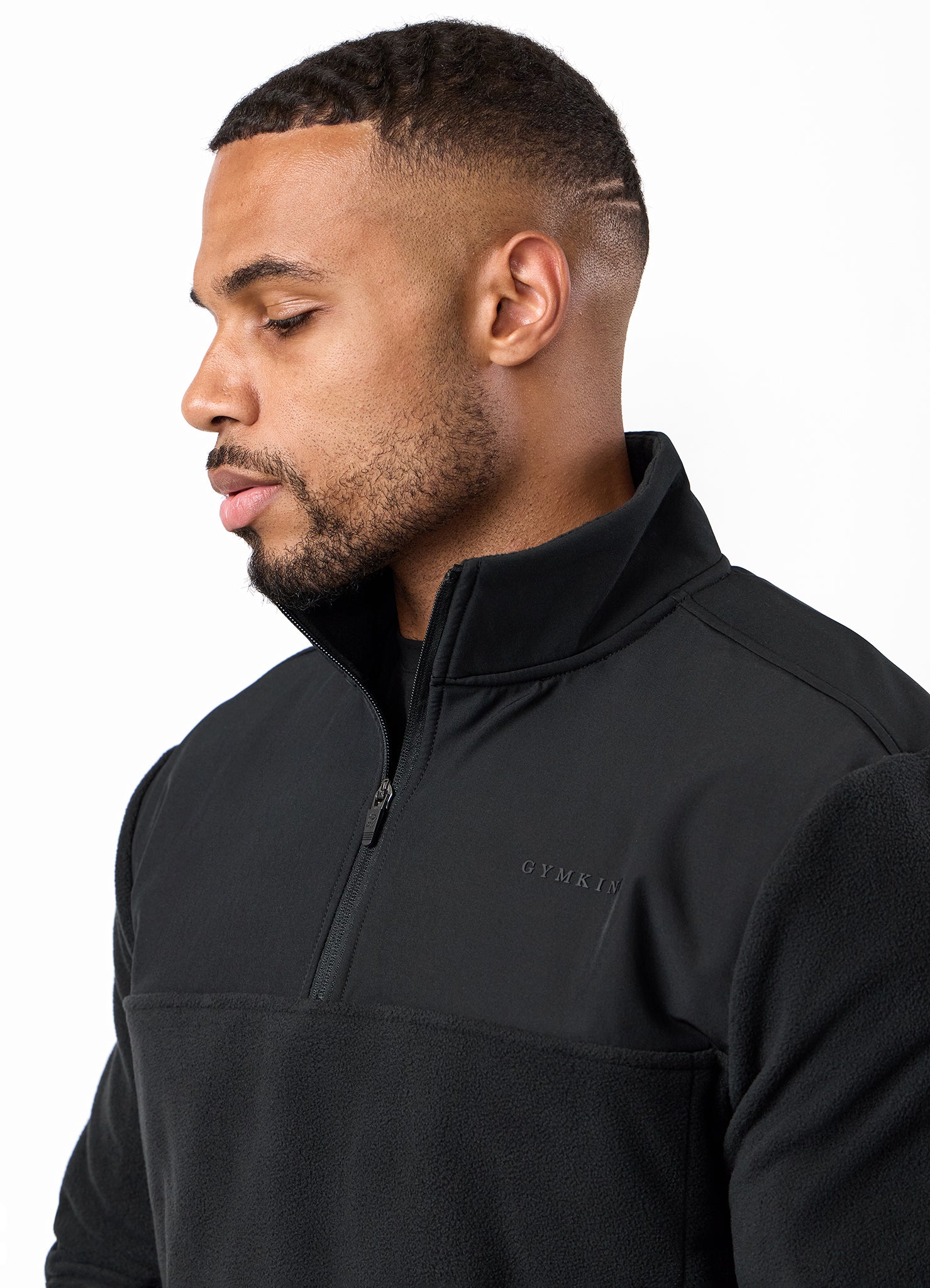 Gym King Linear 1/4 Zip Polar Fleece - Black