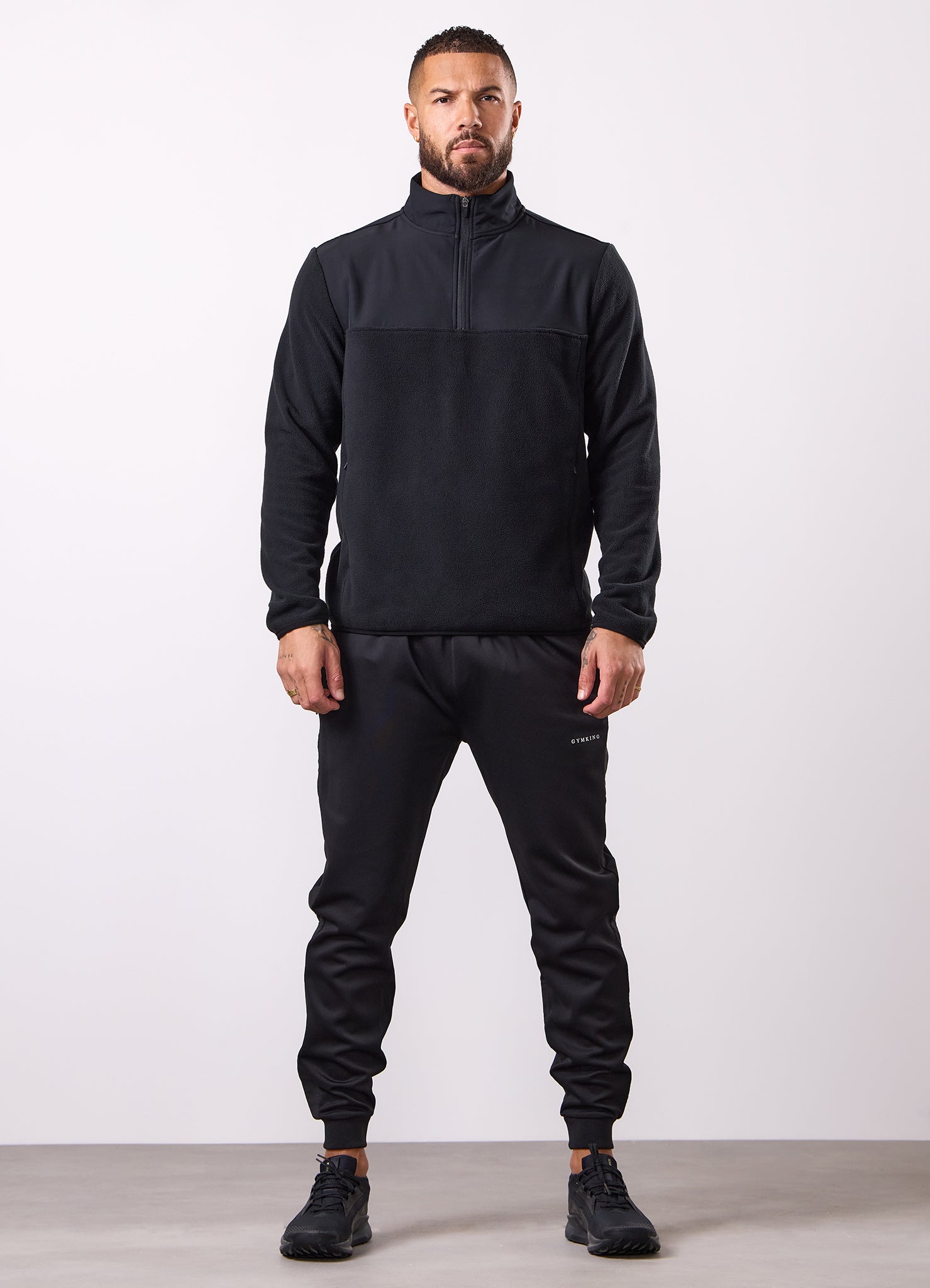 Gym King Linear 1/4 Zip Polar Fleece - Black