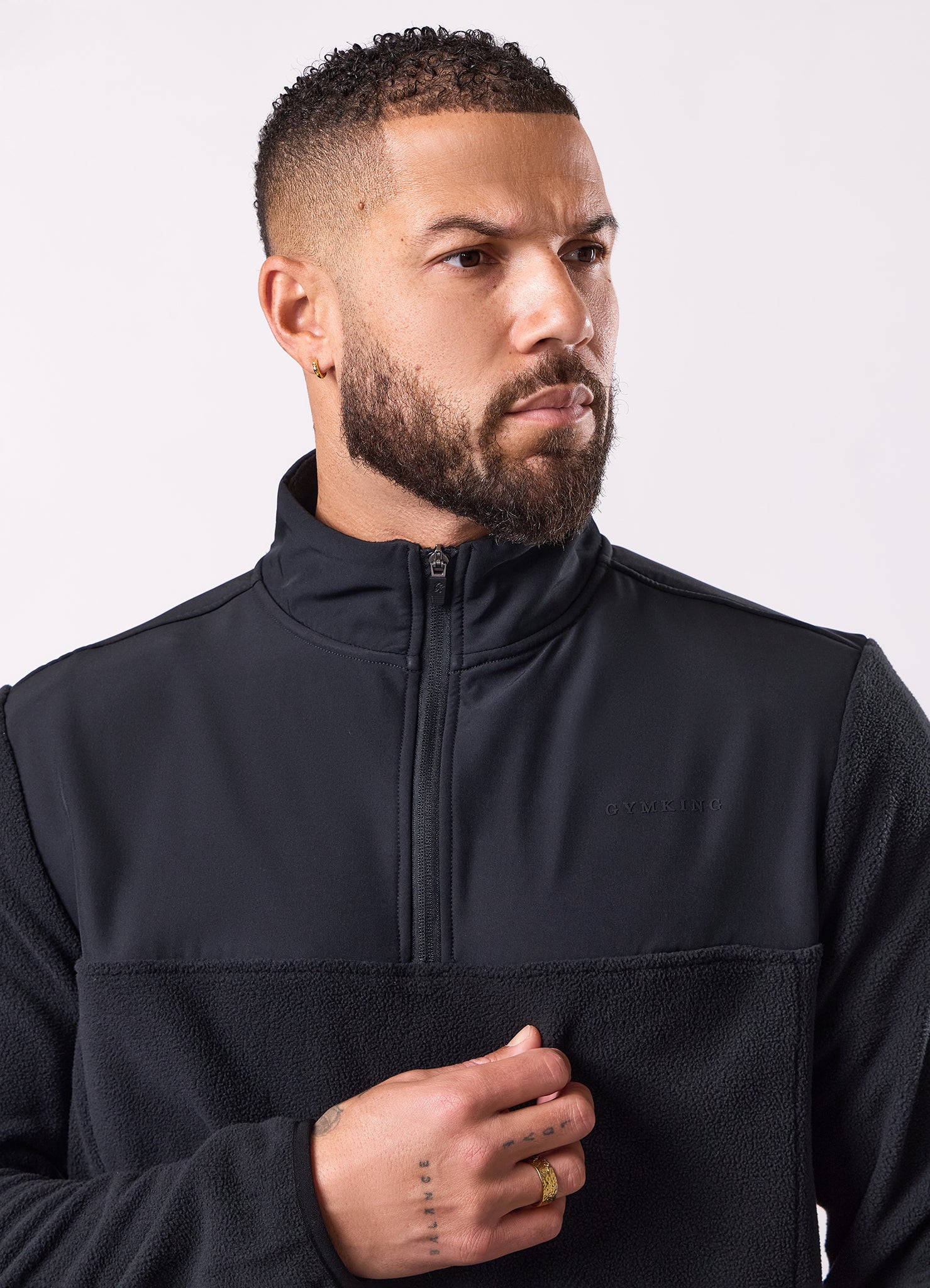 Gym King Linear 1/4 Zip Polar Fleece - Black