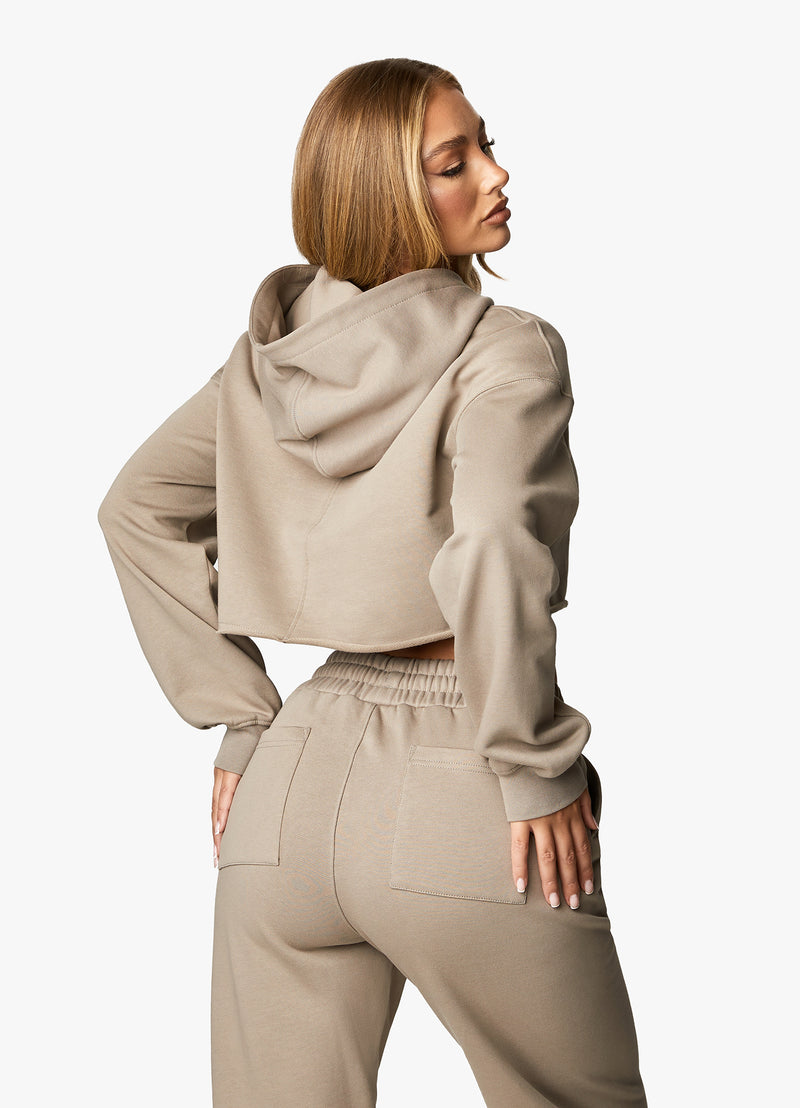 Gym King Radiance Crop Hood & Jogger - Mocha