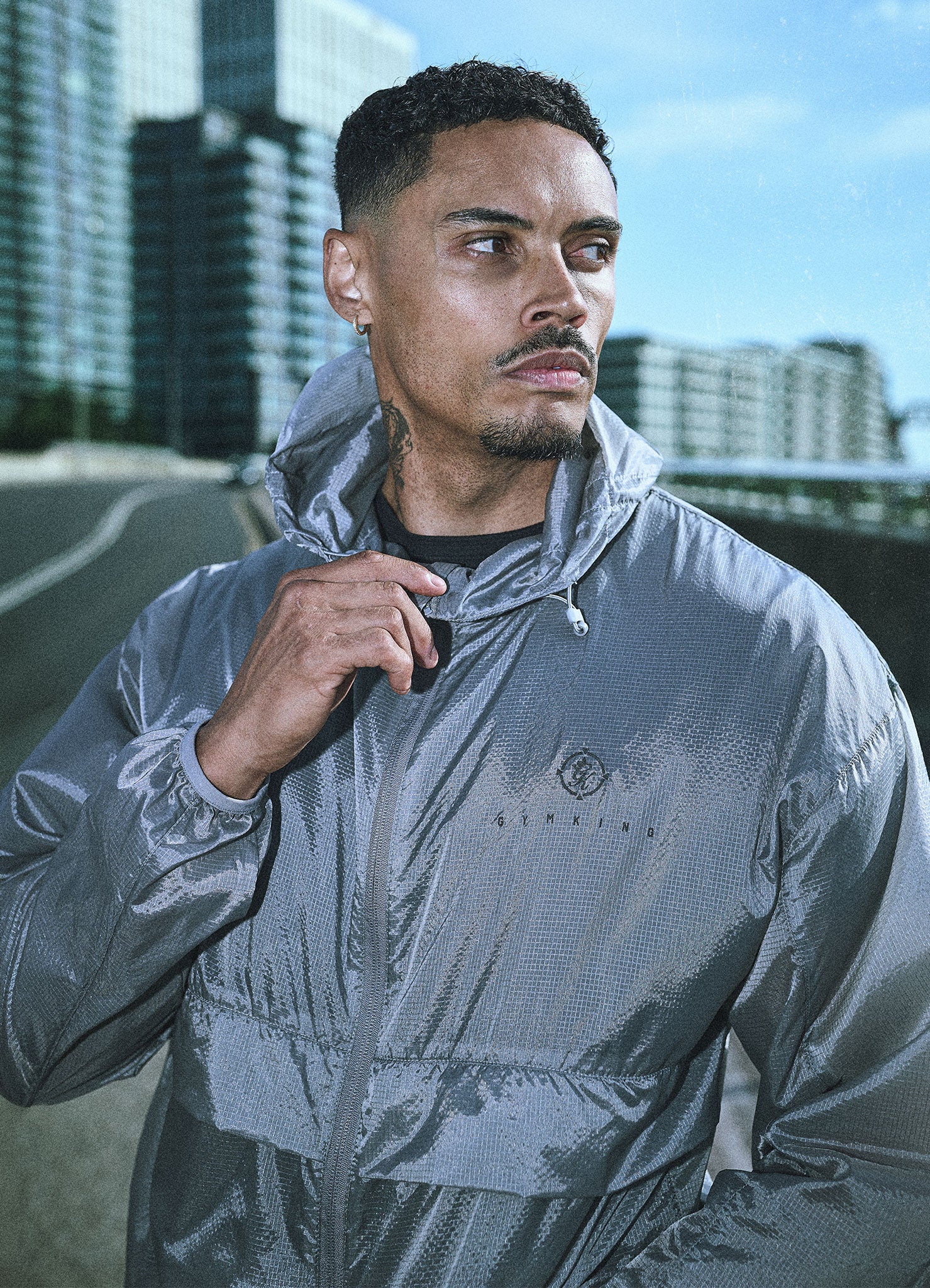 Gym King Rebellion Spectre Ombre Training Jacket - Phantom Grey