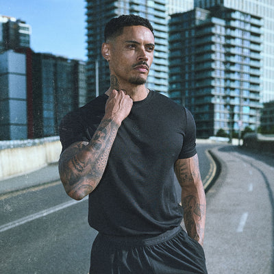 Gym King Rebellion Echo AOP Tee - Black