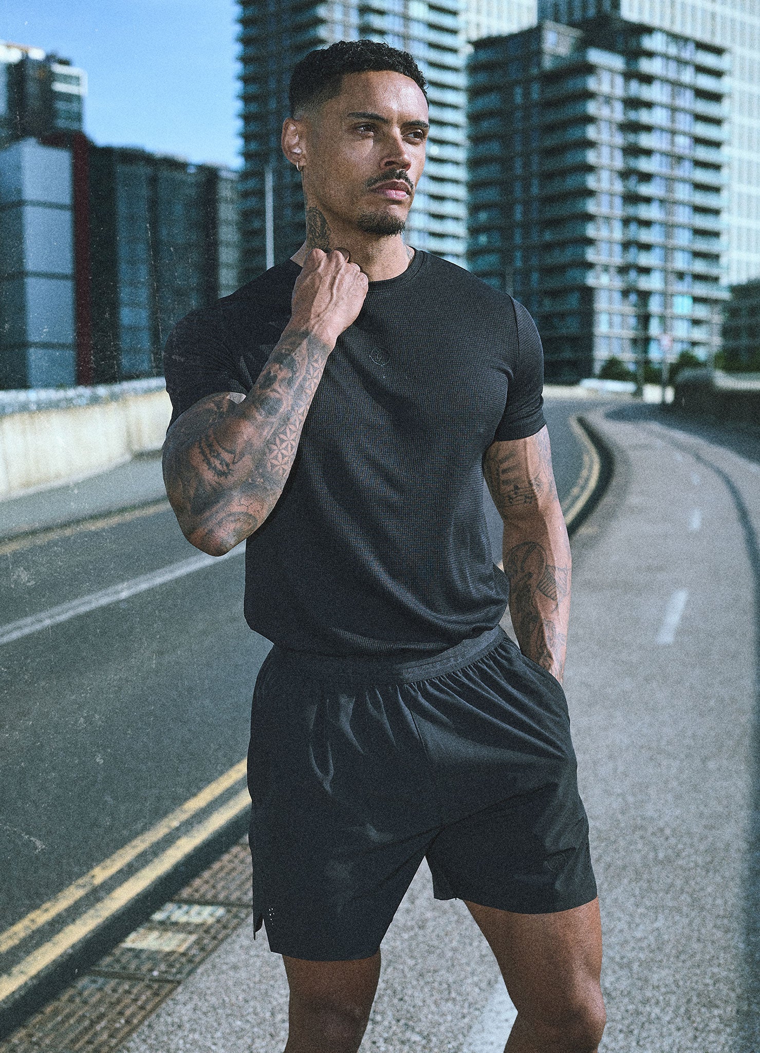Gym King Rebellion Echo AOP Tee - Black