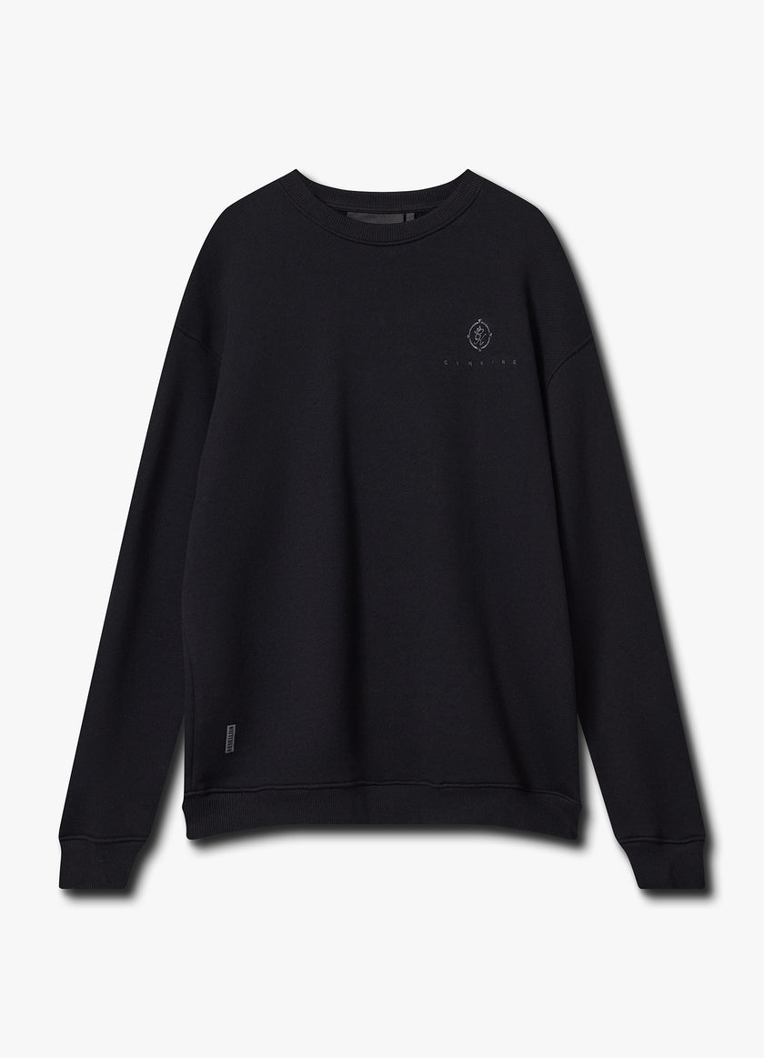 Gym King Rebellion Ambush Loopback Crew - Black