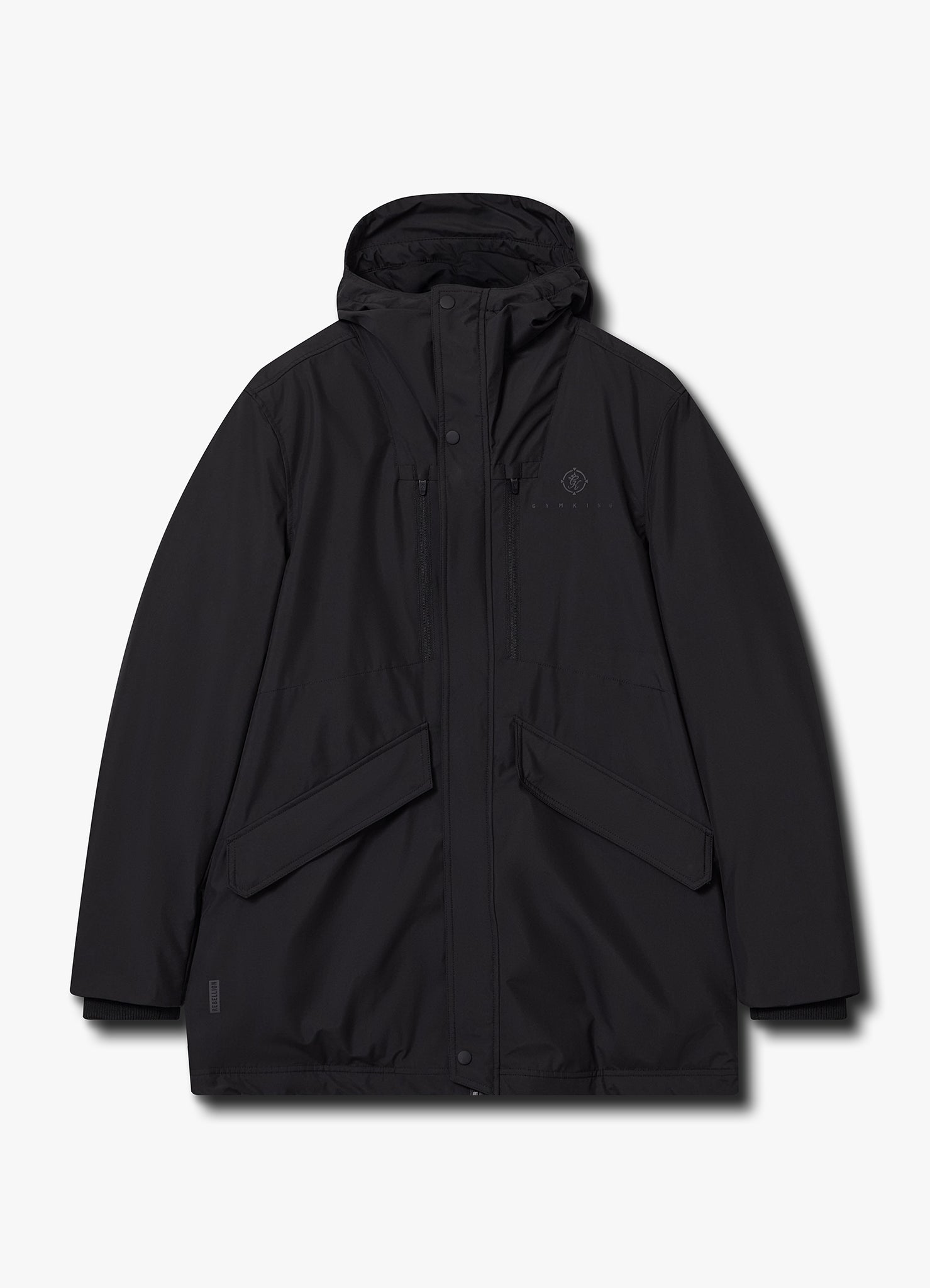 Gym King Rebellion Storm Mid-Length Parka - Black