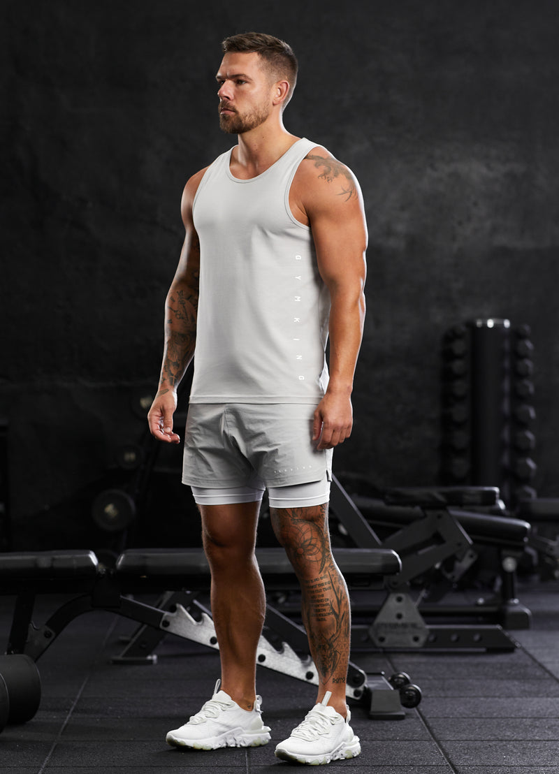 Gym King Rebellion Vest - Light Grey