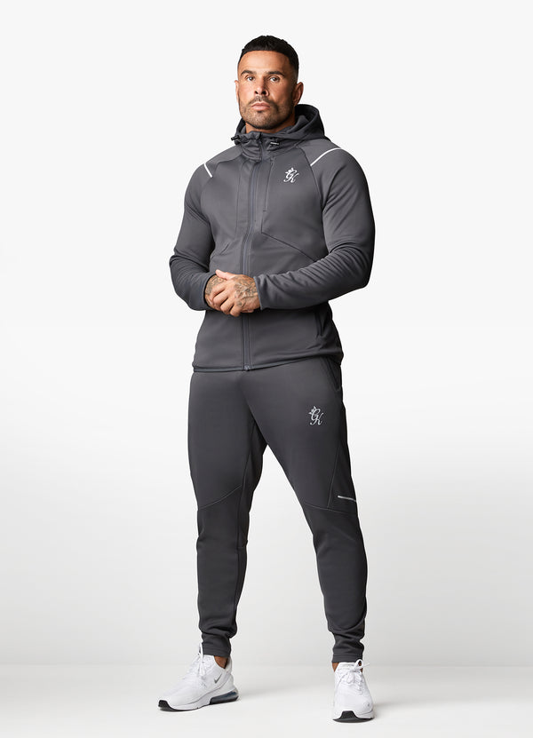 Gym King Reflect Poly FZ Tracksuit - Graphite