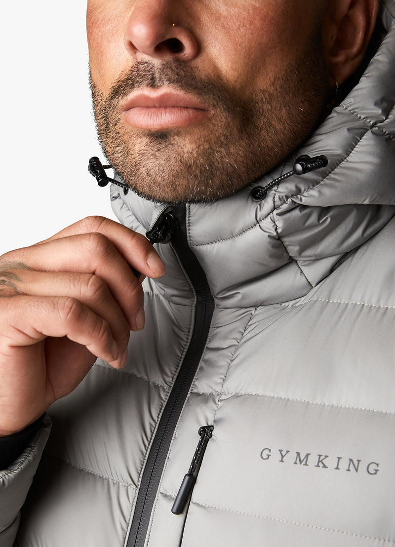 Gym King Reflect Puffer Jacket - Light Grey