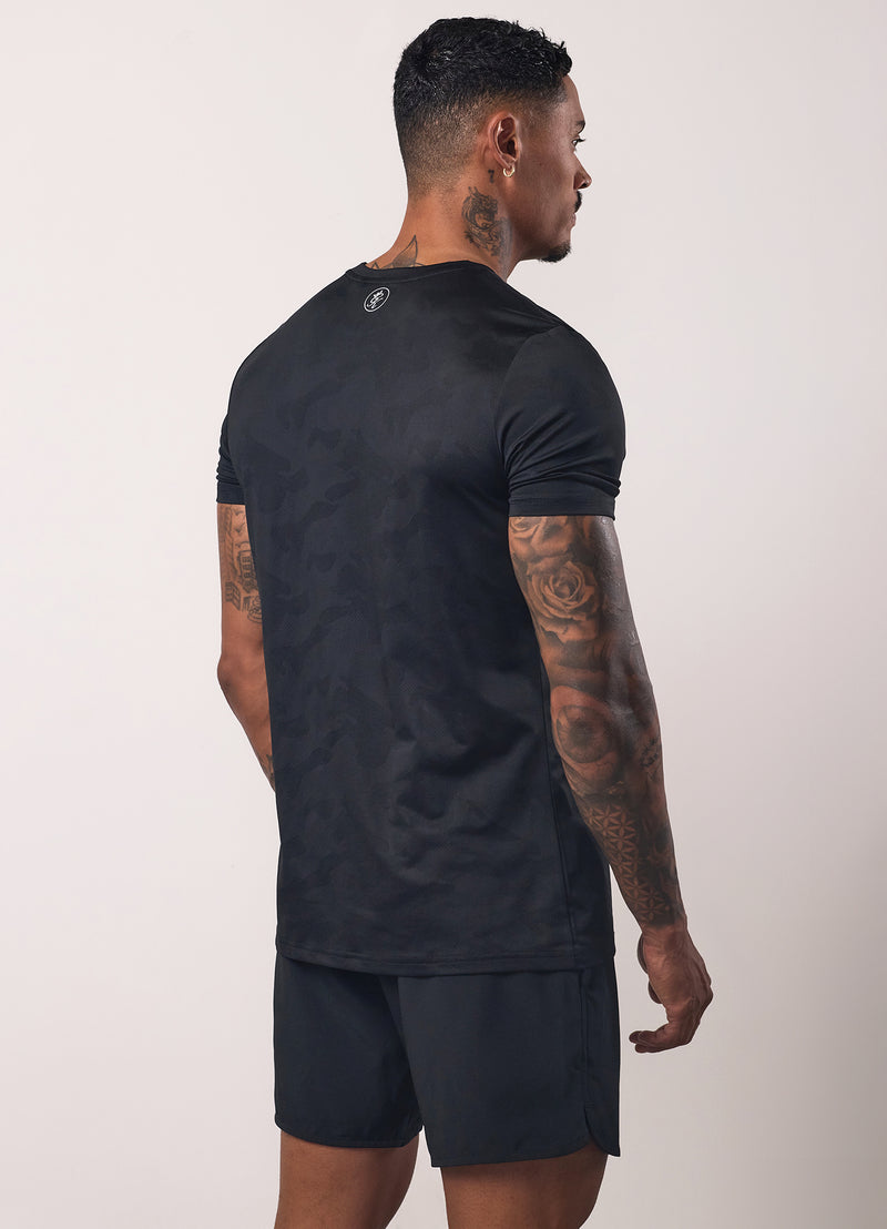 Gym King Relentless Camo Tee - Black