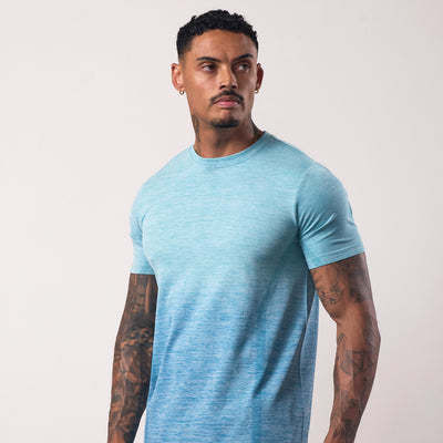 Gym King Relentless Ombre Seamless Tee - Sea Mist
