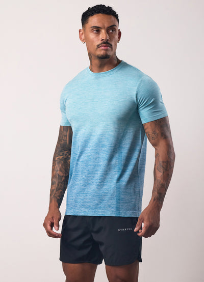 Gym King Relentless Ombre Seamless Tee - Sea Mist