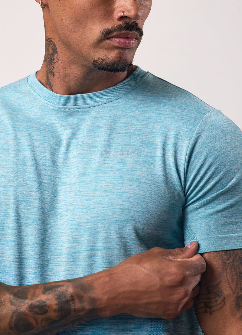 Gym King Relentless Ombre Seamless Tee - Sea Mist