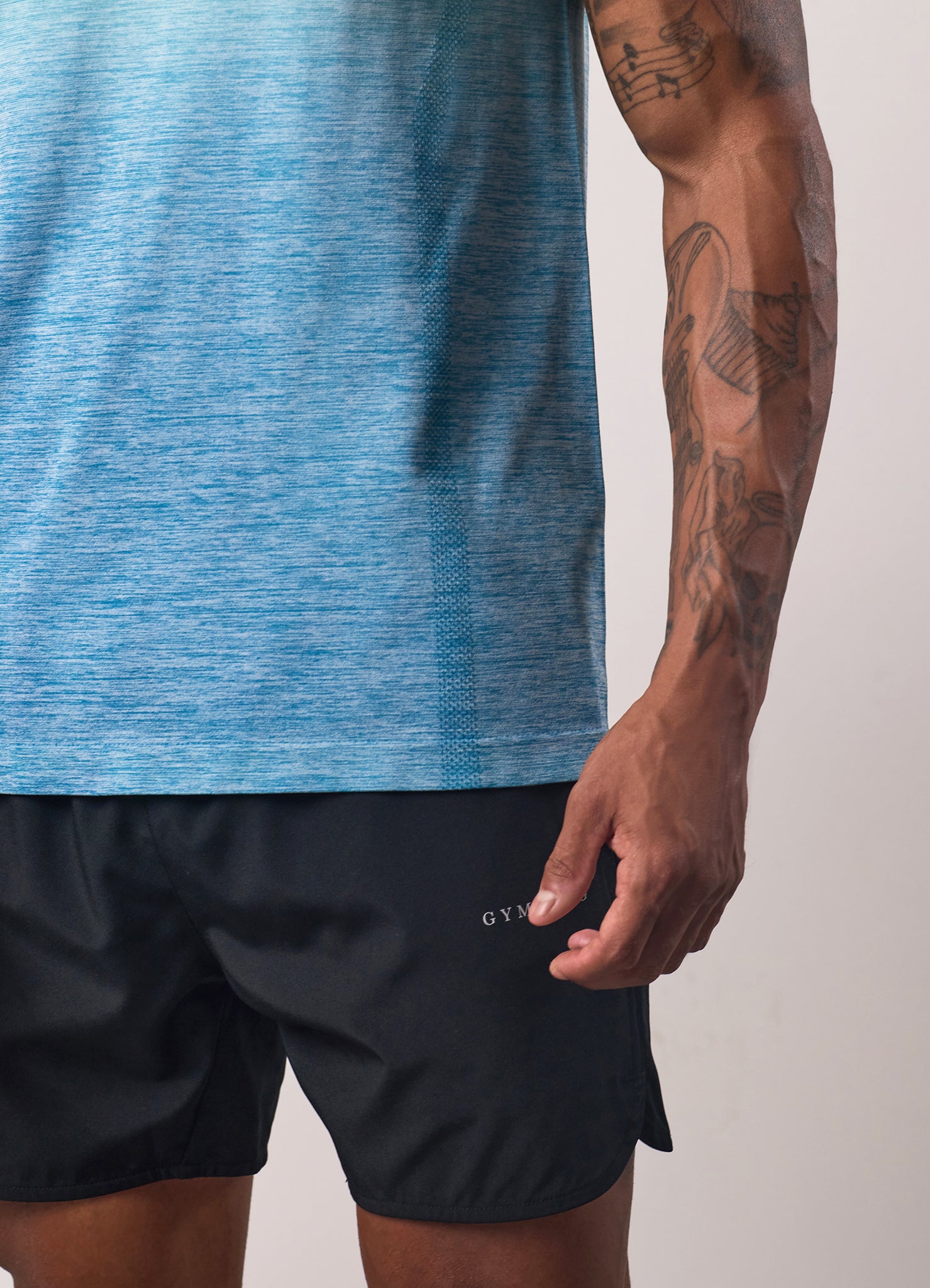 Gym King Relentless Ombre Seamless Tee - Sea Mist