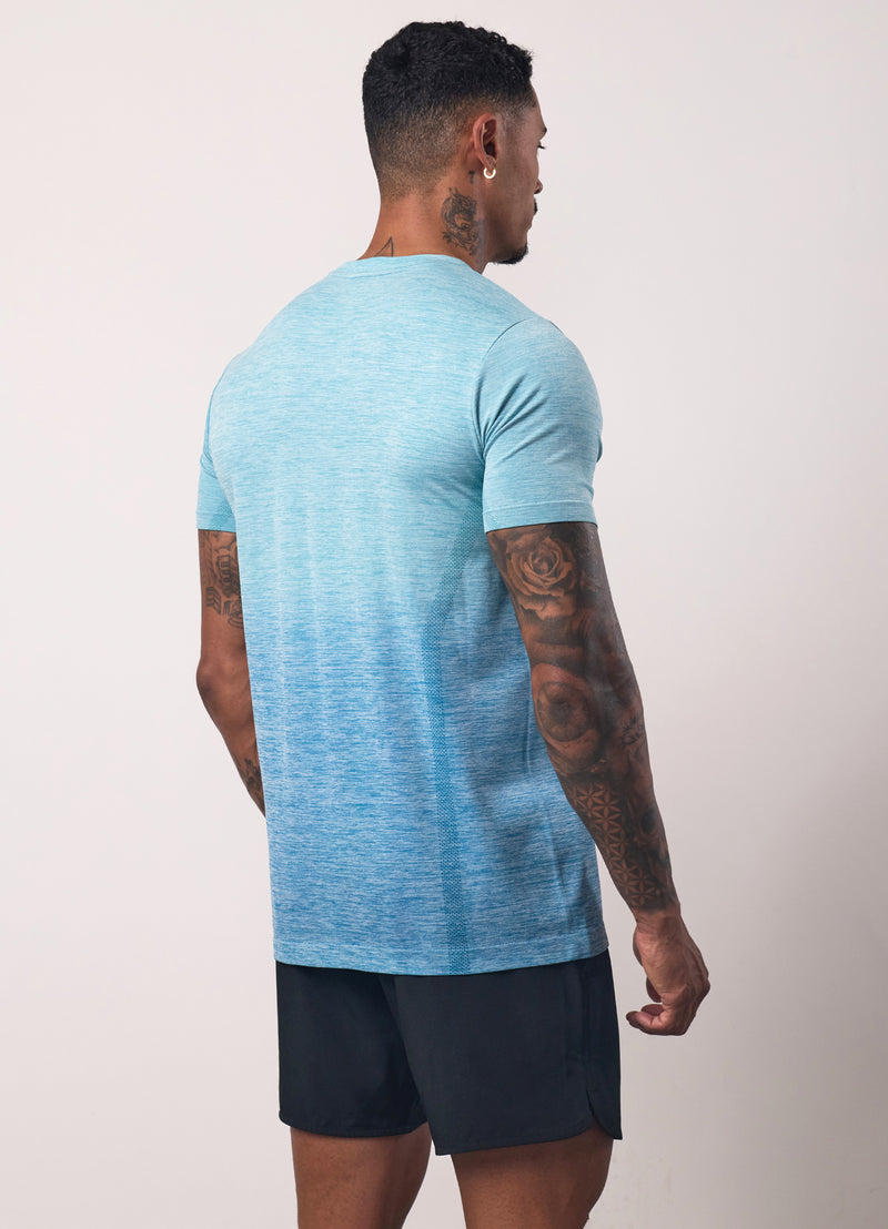 Gym King Relentless Ombre Seamless Tee - Sea Mist