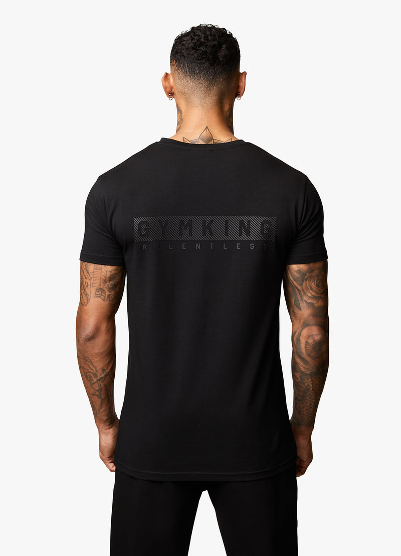 Gym King Relentless Tee - Black/Black