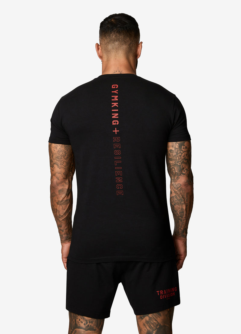 Gym King Resilience Tee - Black/Red