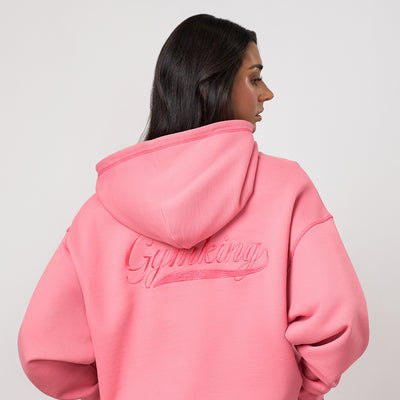 Gym King Renew Flatlock Full Zip Hoodie - Coral Punch