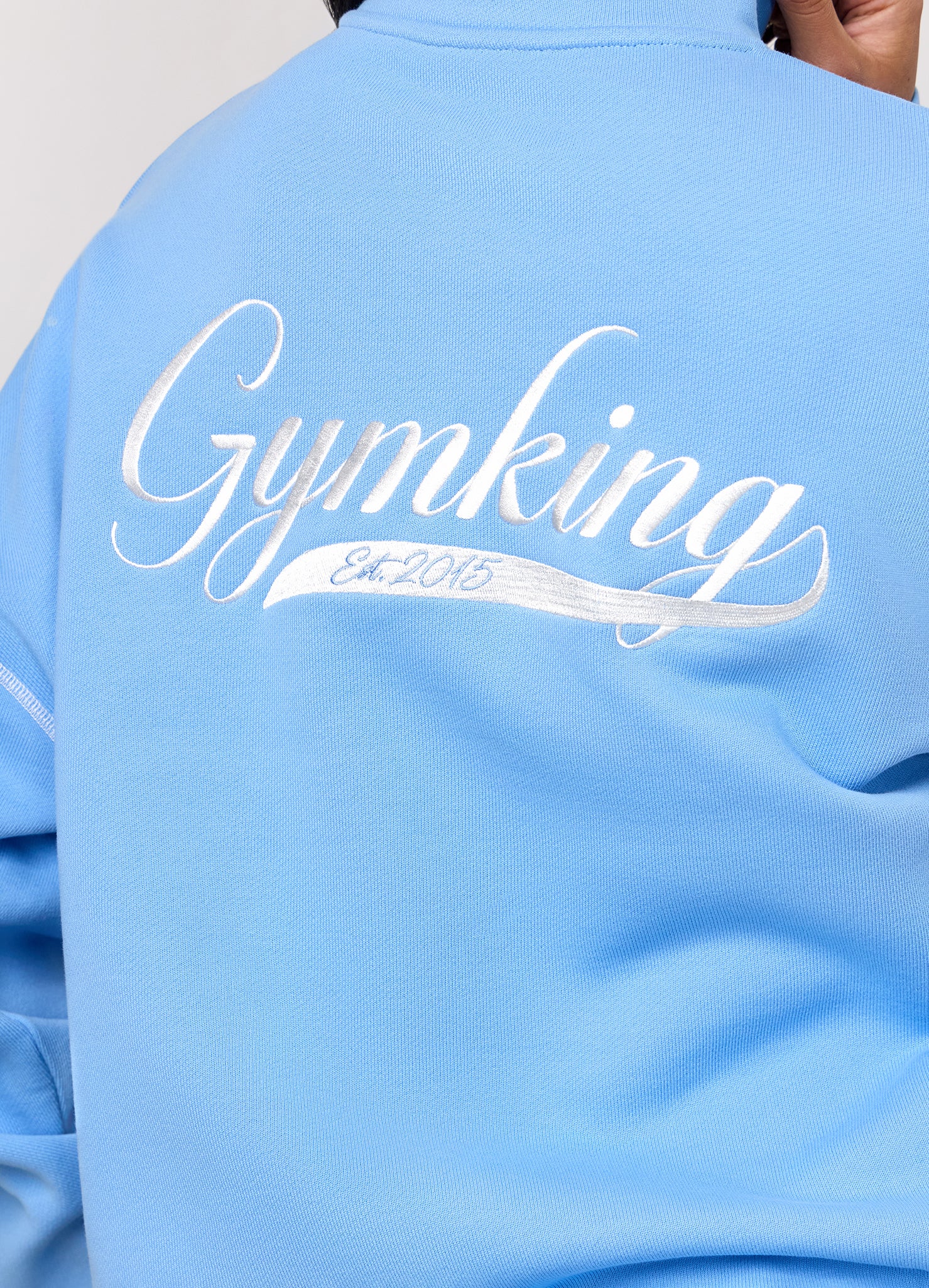 Gym King Renew Flatlock 1/4 Zip Funnel - Blue Cotton