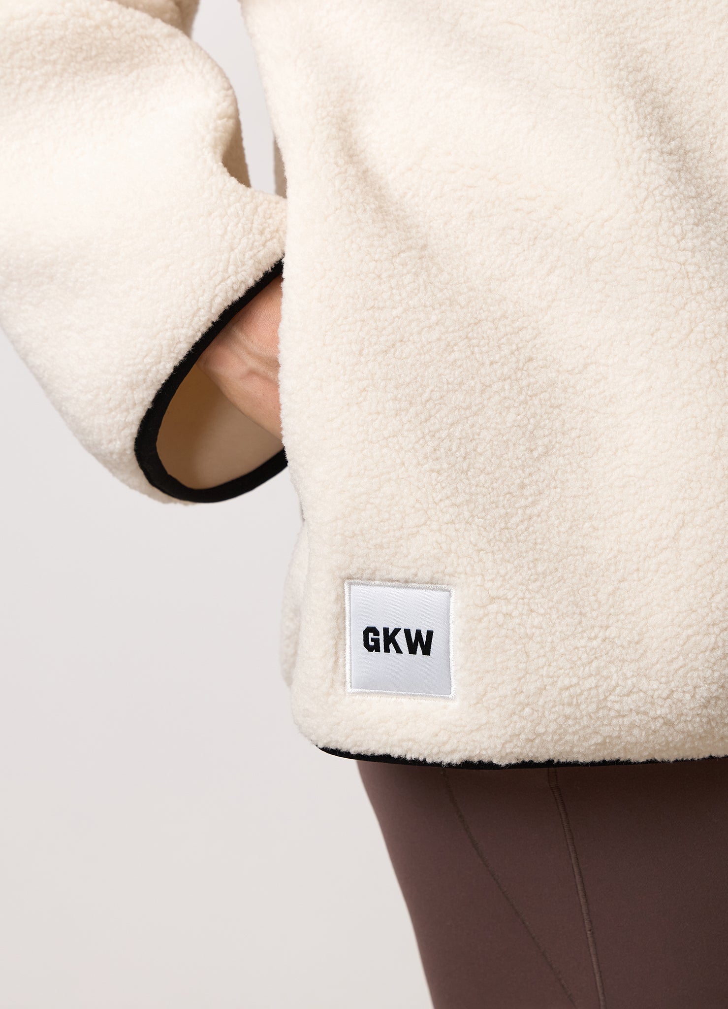 Gym King Replenish Borg Half Zip - Marshmallow