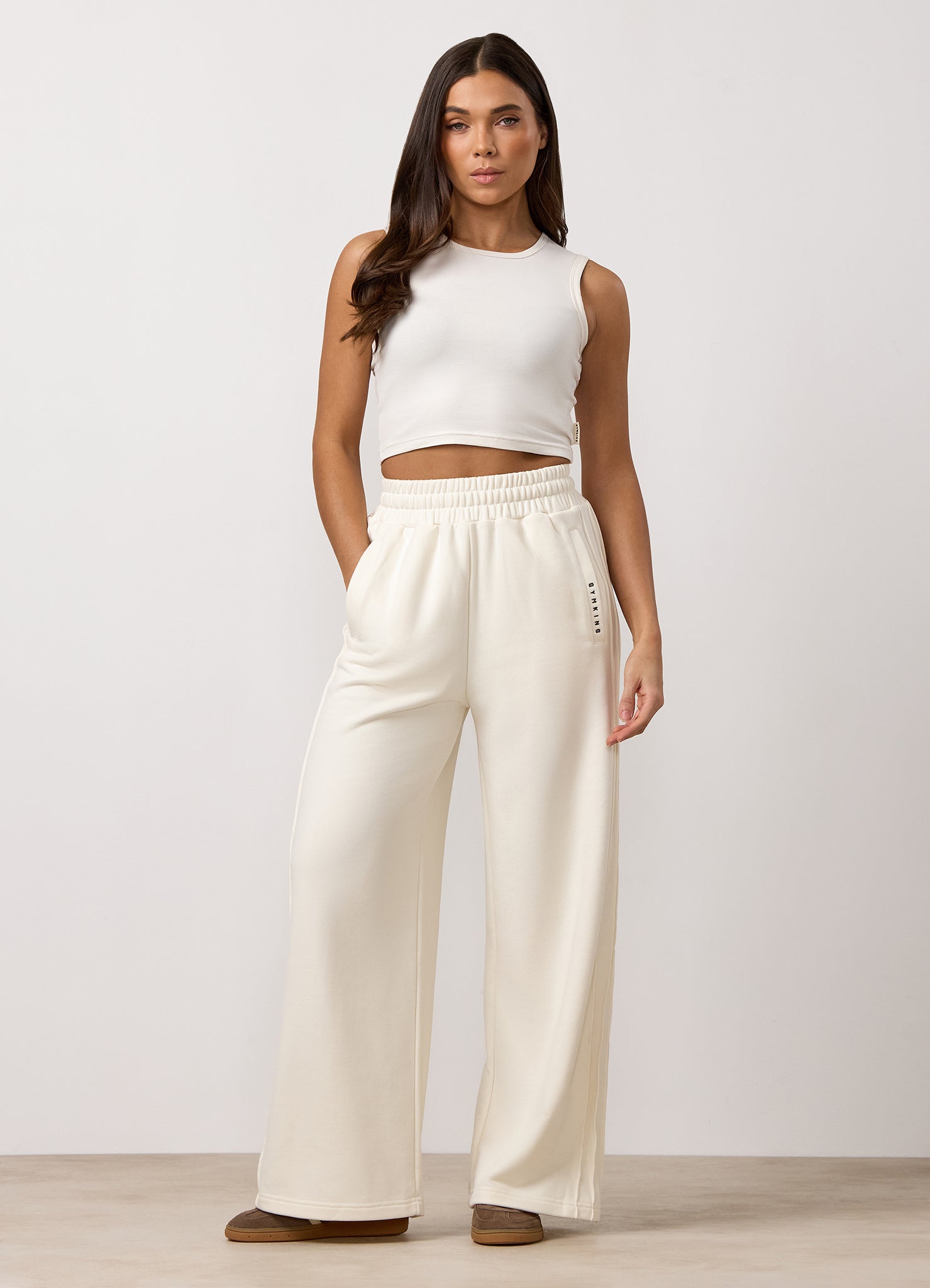 Gym King Replenish Plush Jersey Square Neck Vest - Marshmallow