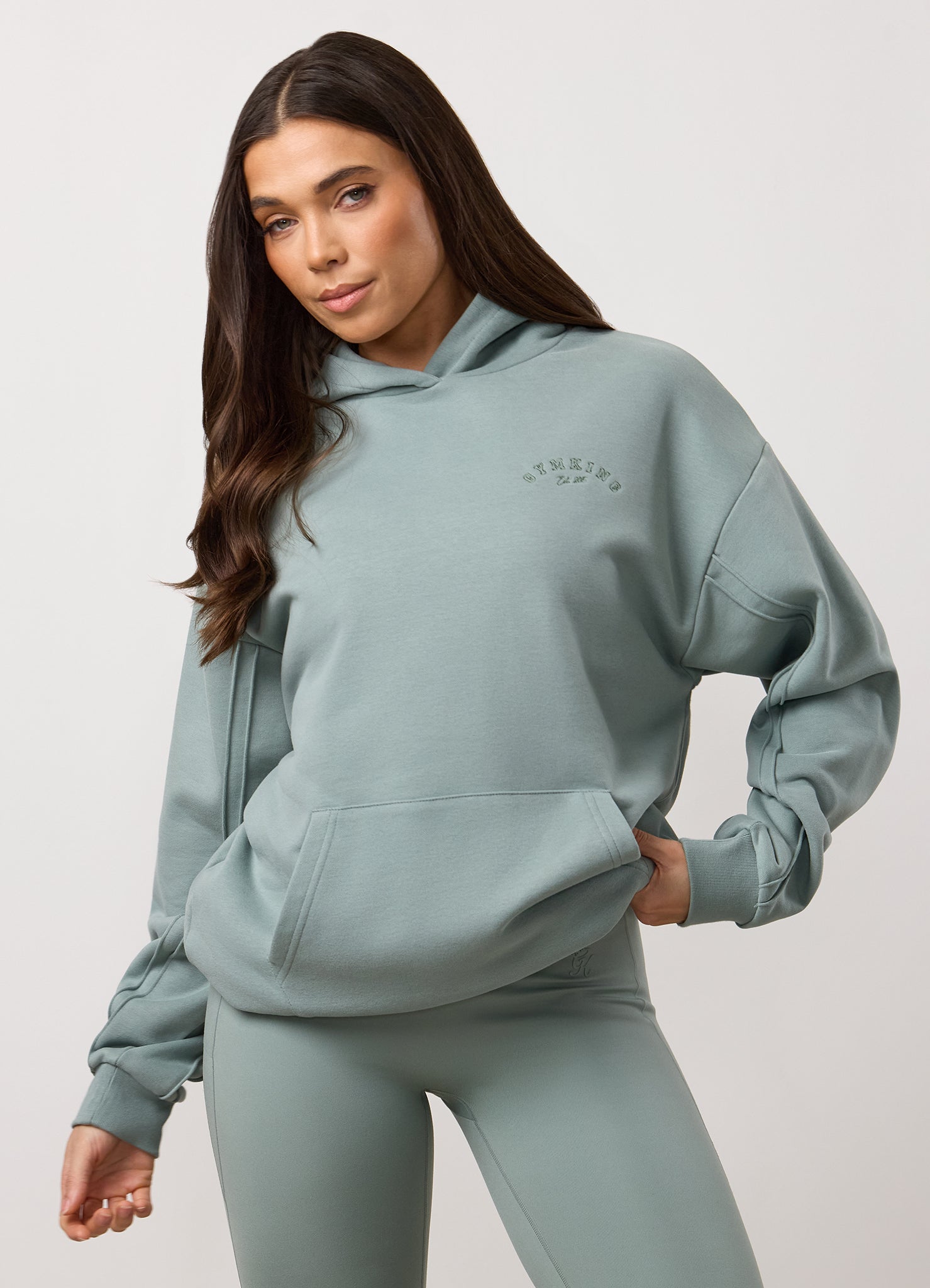 Gym King Replenish Peached Seam Hoodie - Brushed Sage