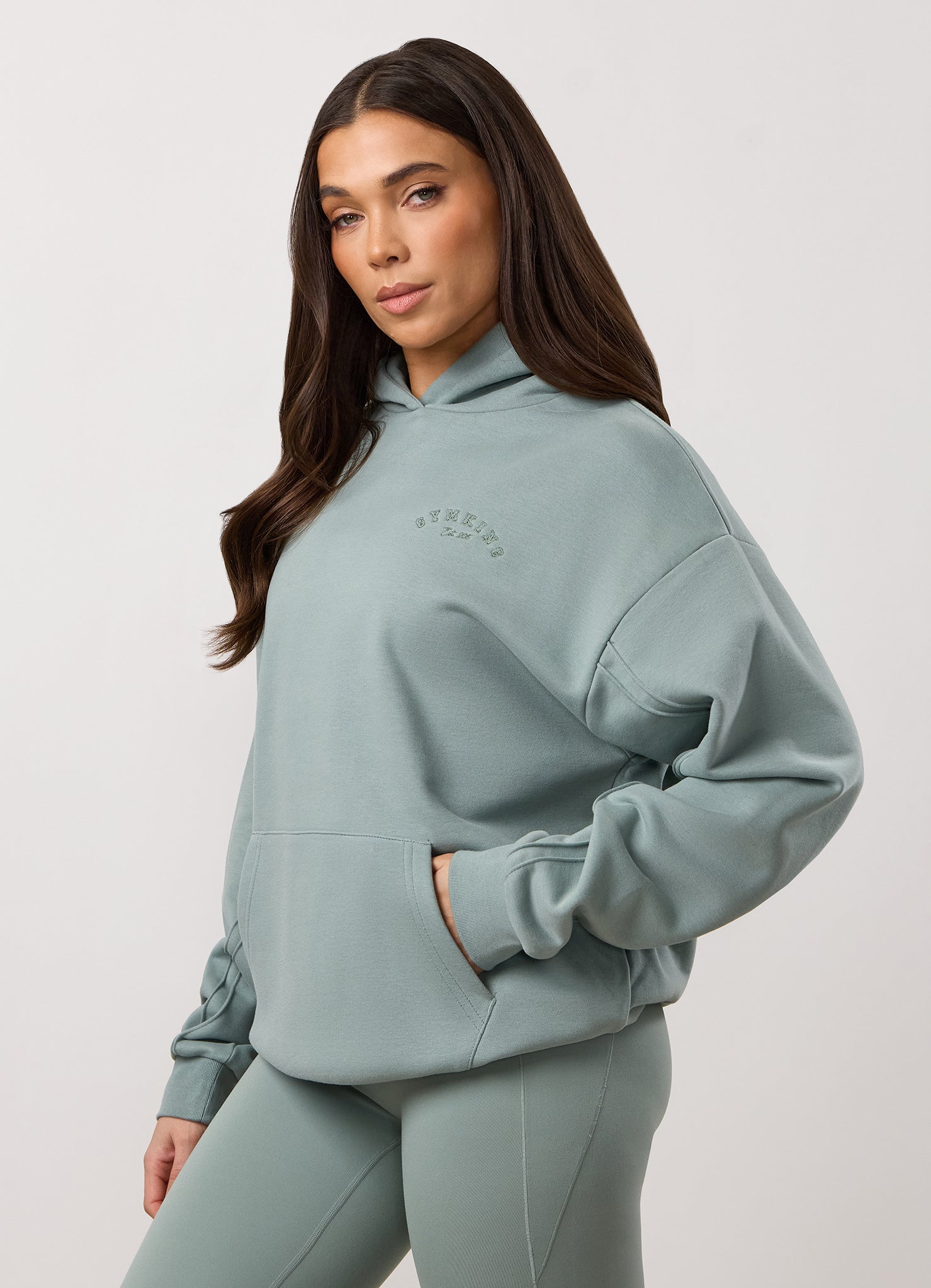 Gym King Replenish Peached Seam Hood - Brushed Sage