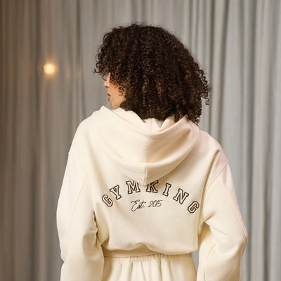 Gym King Replenish Peached Crop Hoodie - Marshmallow