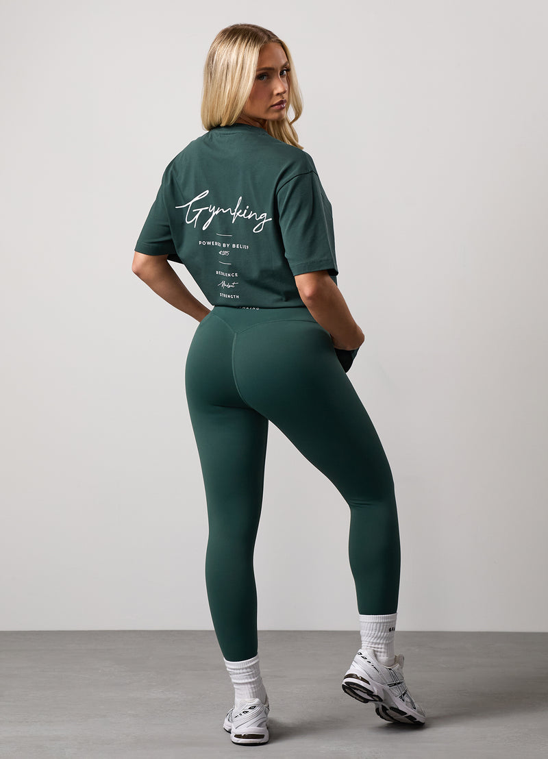 Gym King Reset Boyfriend Tee - Deep Forest Green