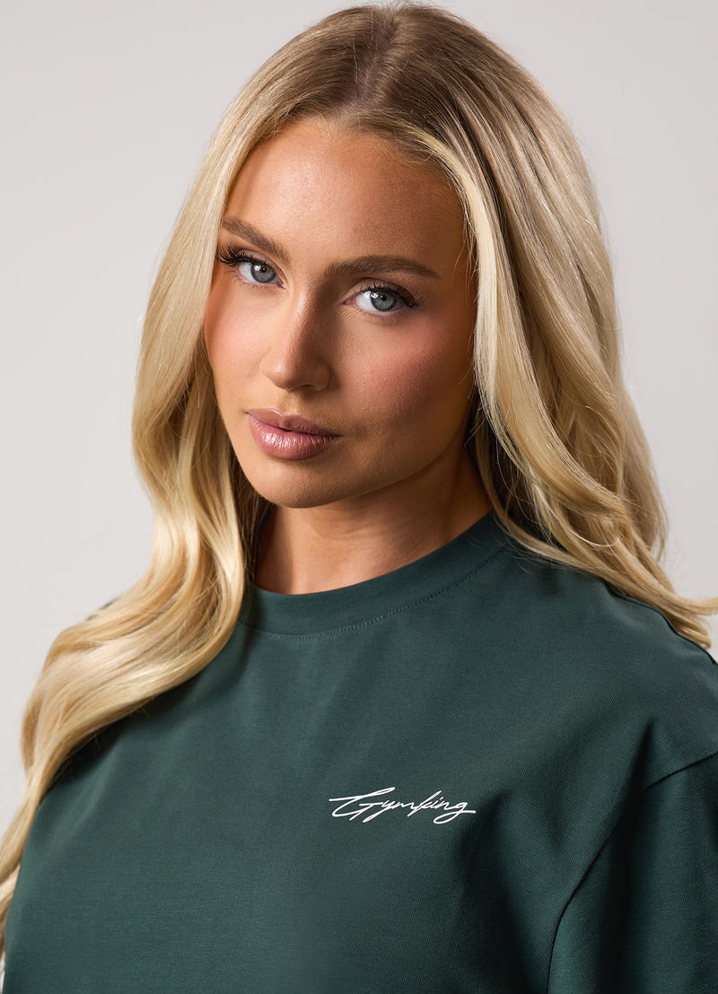 Gym King Reset Jersey Boyfriend Tee - Deep Forest Green