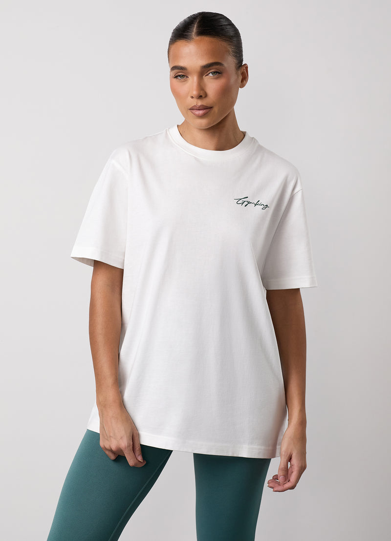 Gym King Reset Jersey BF Tee - Cream