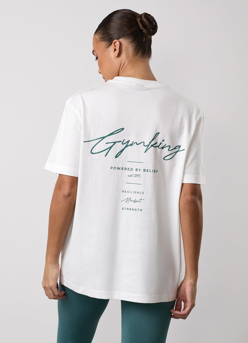 Gym King Reset Jersey BF Tee - Cream