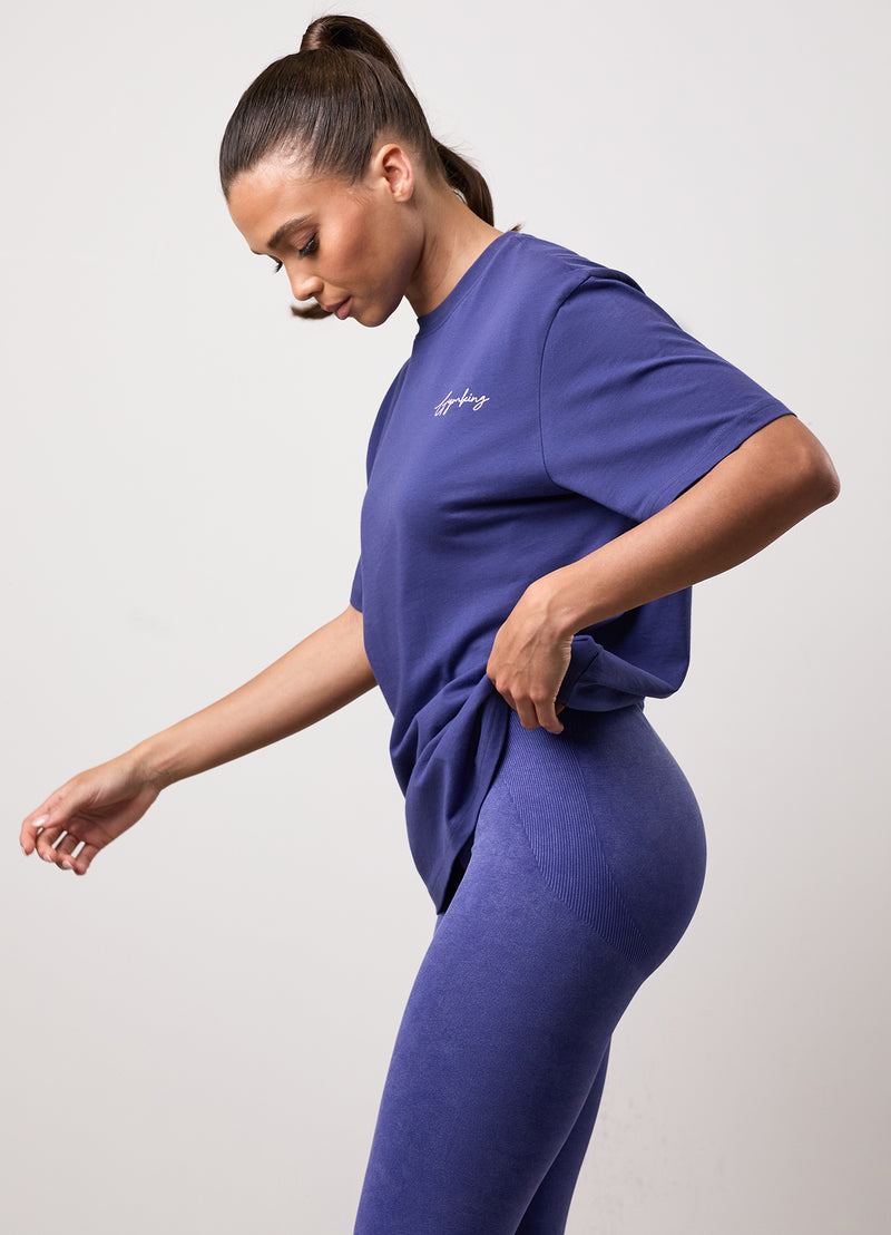 Gym King Reset Boyfriend Tee - Starlight Blue/Pale Mauve