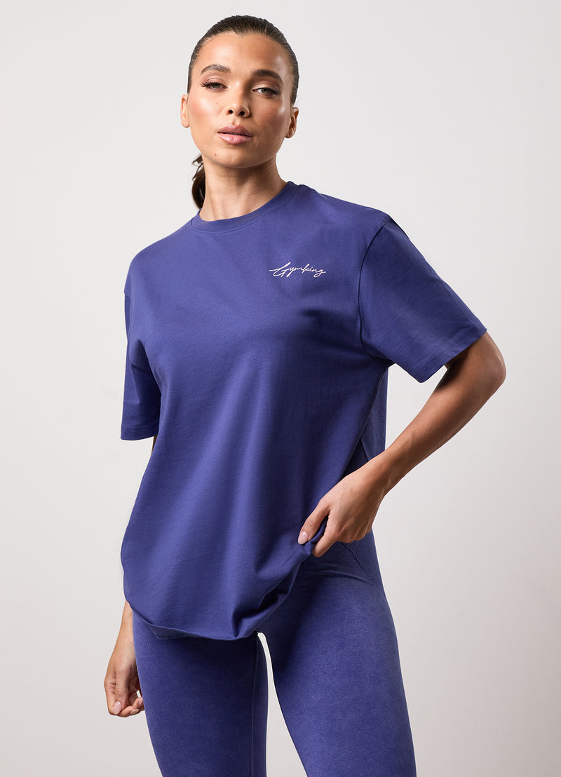 Gym King Reset Boyfriend Tee - Starlight Blue/Pale Mauve