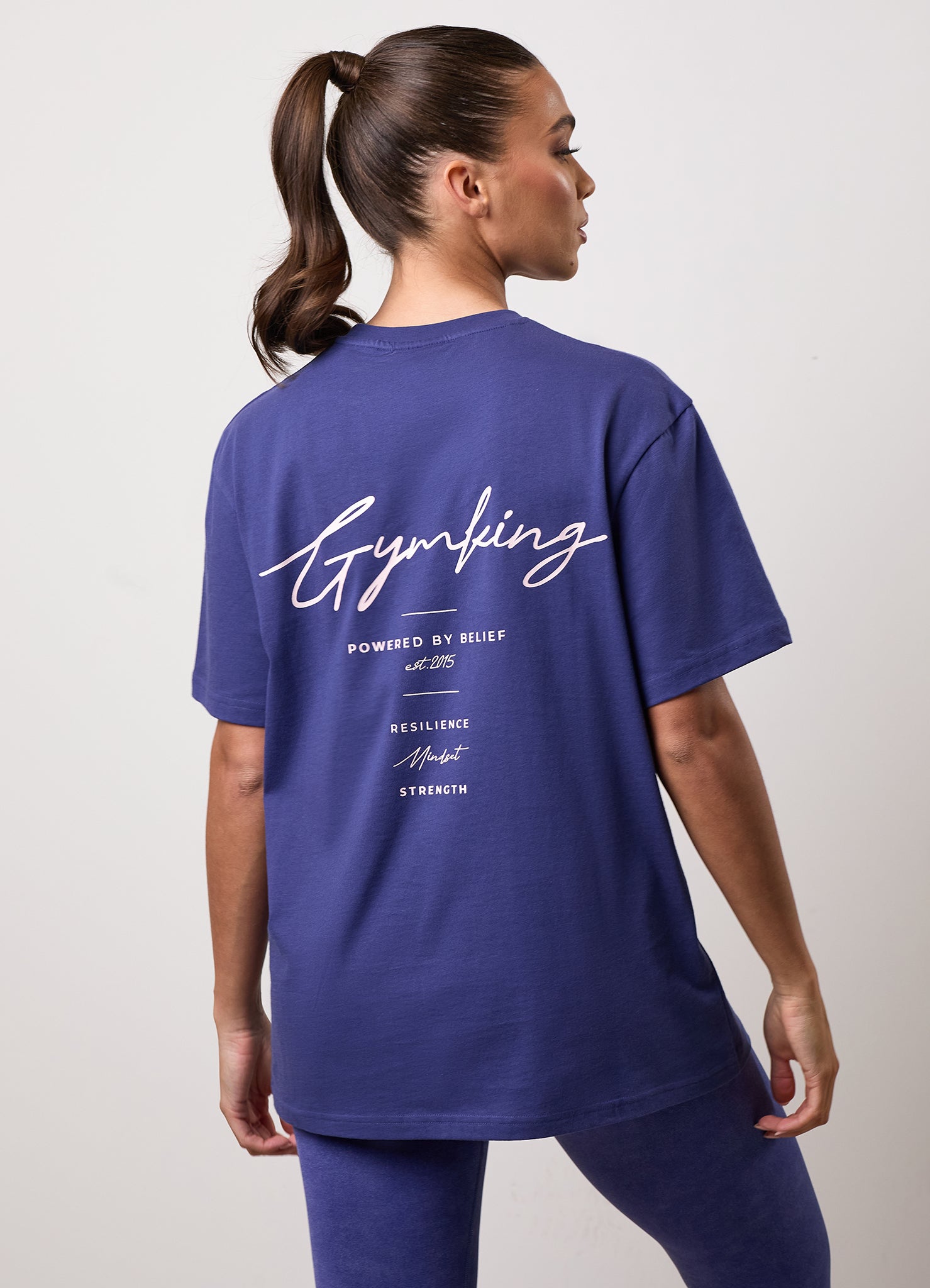 Gym King Reset Boyfriend Tee - Starlight Blue/Pale Mauve