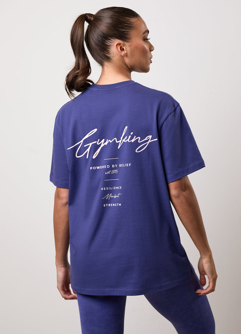 Gym King Reset Boyfriend Tee - Starlight Blue/Pale Mauve