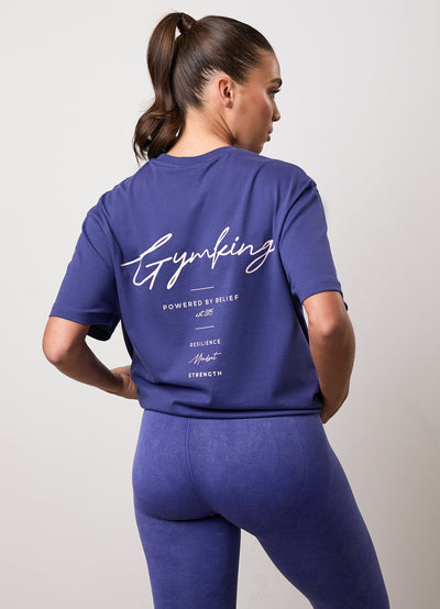 Gym King Reset Boyfriend Tee - Starlight Blue/Pale Mauve