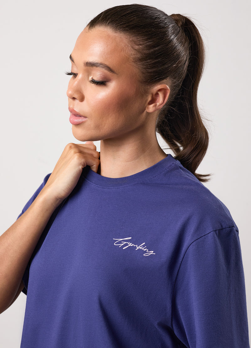 Gym King Reset Boyfriend Tee - Starlight Blue/Pale Mauve