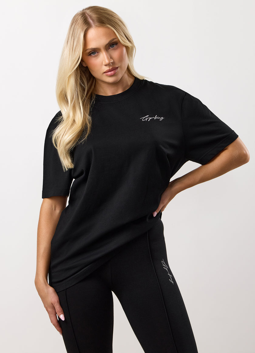 Gym King Reset Jersey Boyfriend Tee - Black