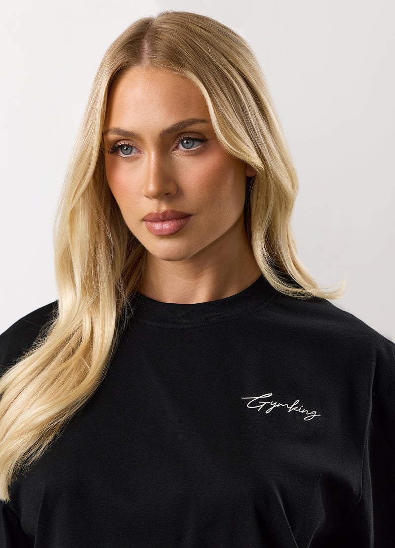 Gym King Reset Jersey Boyfriend Tee - Black