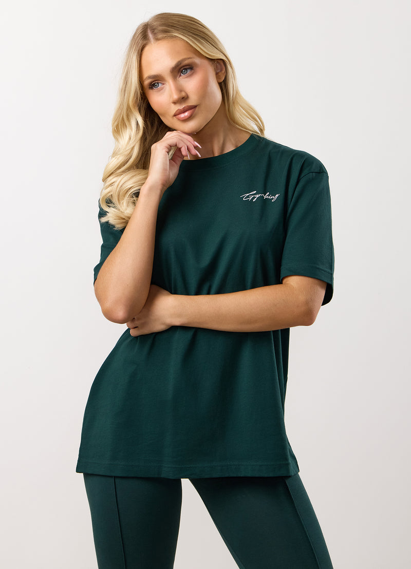 Gym King Reset Boyfriend Tee - Deep Forest Green