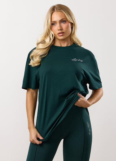 Gym King Reset Boyfriend Tee - Deep Forest Green