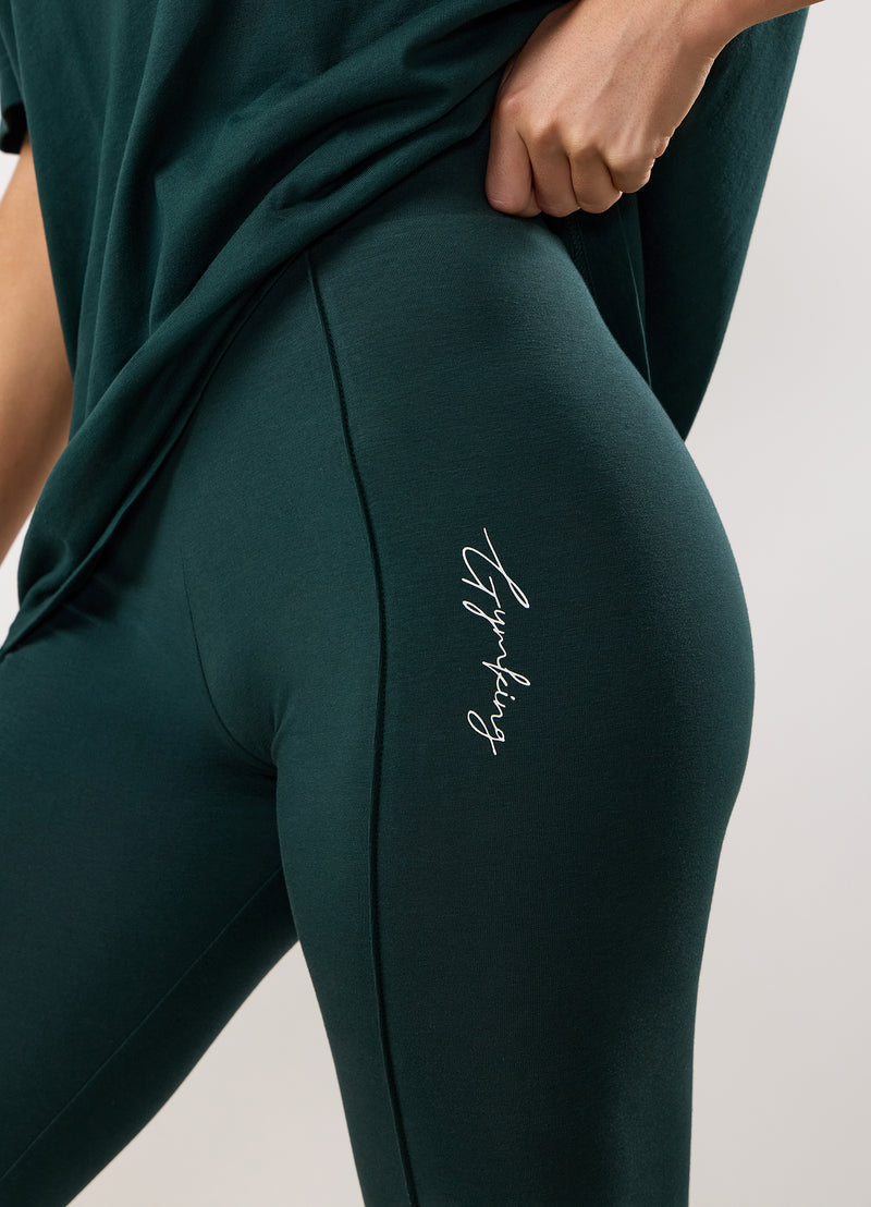 Gym King Reset Cotton Jersey Legging - Deep Forest Green