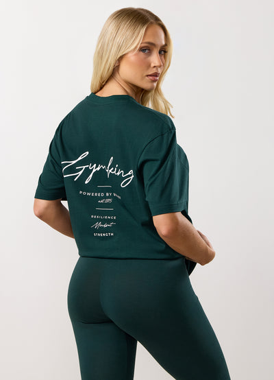 Gym King Reset Boyfriend Tee - Deep Forest Green