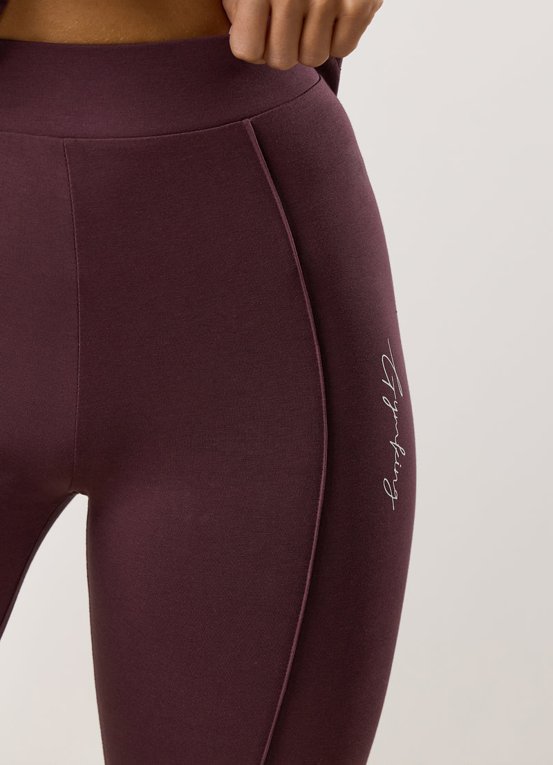 Gym King Reset Cotton Jersey Legging - Deep Plum