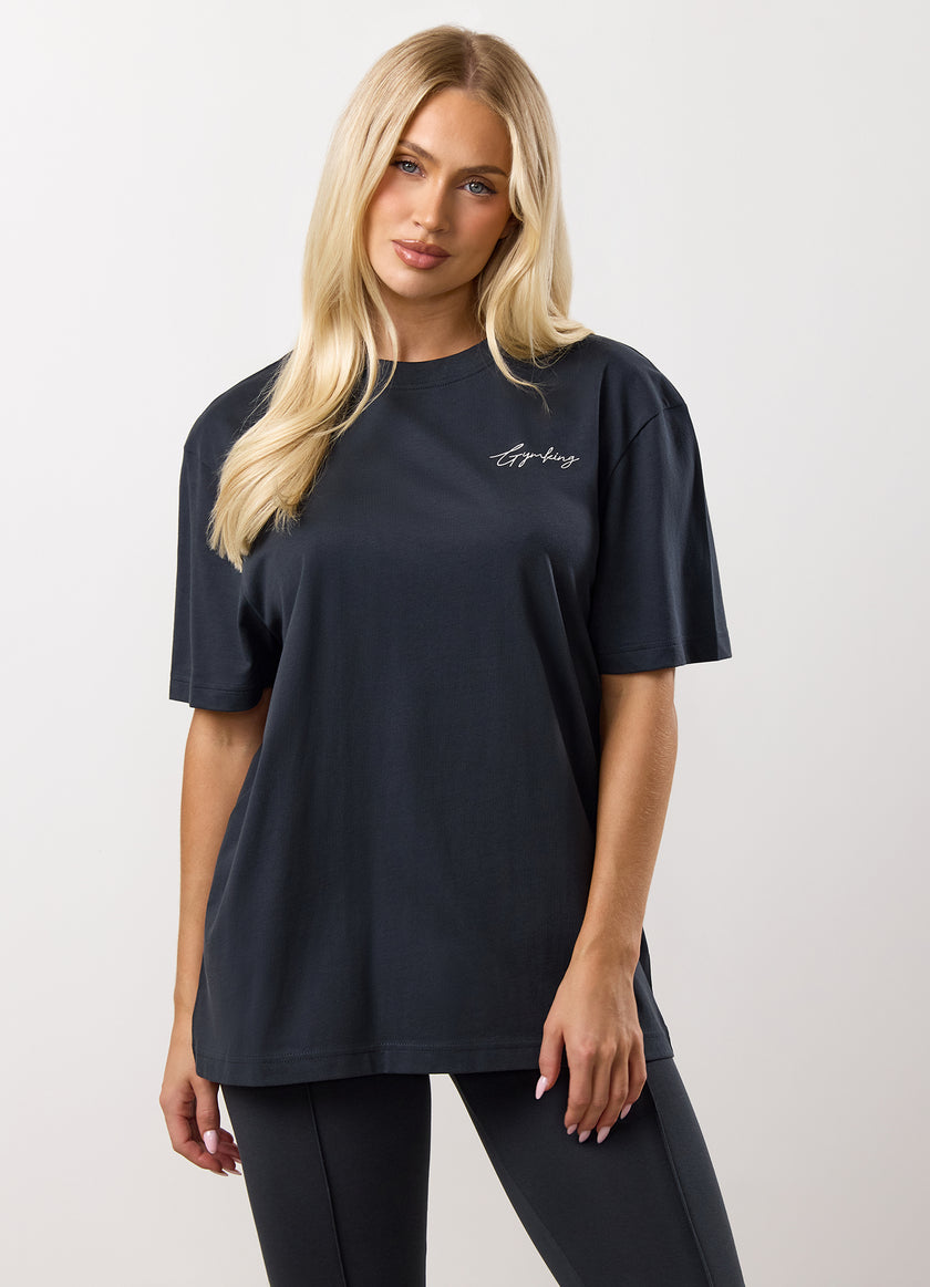 Gym King Reset Boyfriend Tee - Midnight Blue