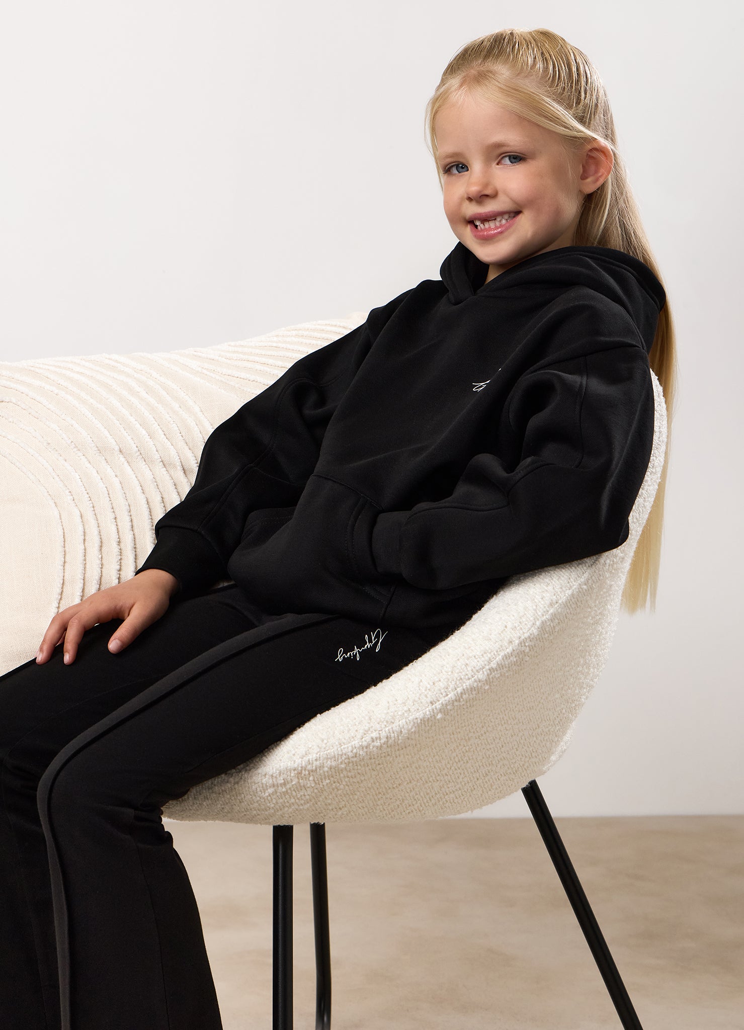 Gym King Kids Reset Fleece Hood - Black/White