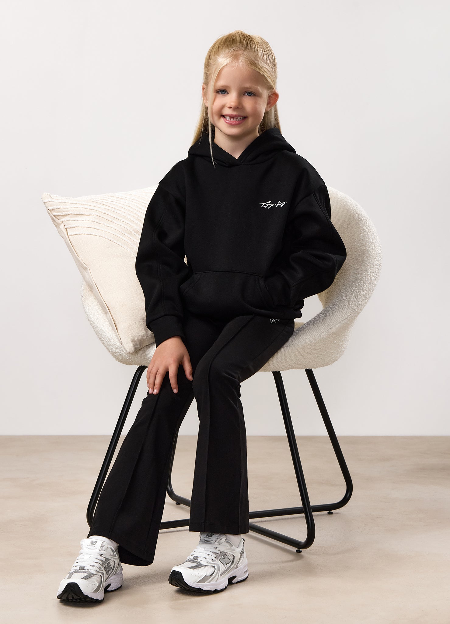Gym King Kids Reset Flared Jersey Legging - Black/White